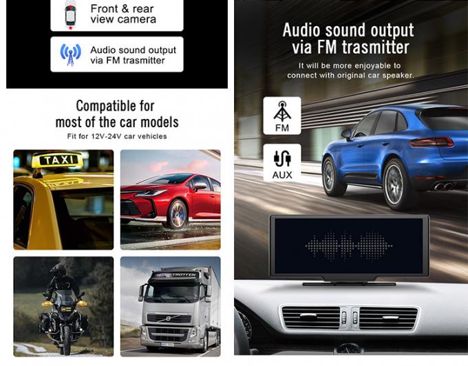 Car Dash Cam DVR Linux System Support Wide Dynamic Range HD Night Vision Wireless Carplay​